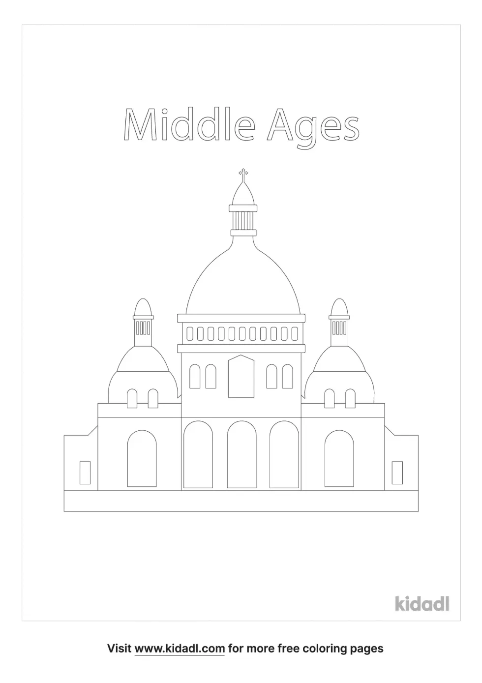 Paris Middle Ages Coloring Page