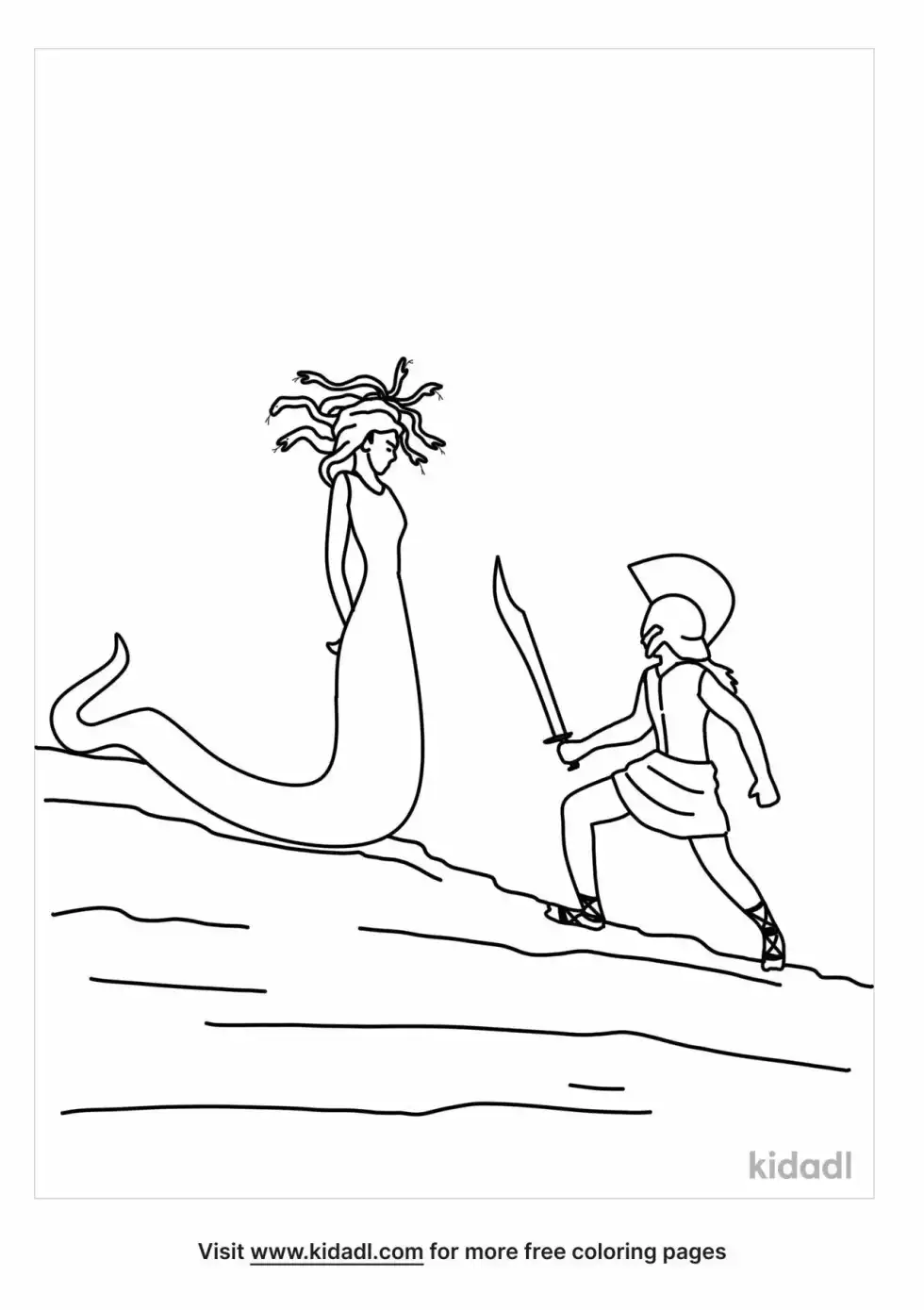 Perseus And Meduse Coloring Page