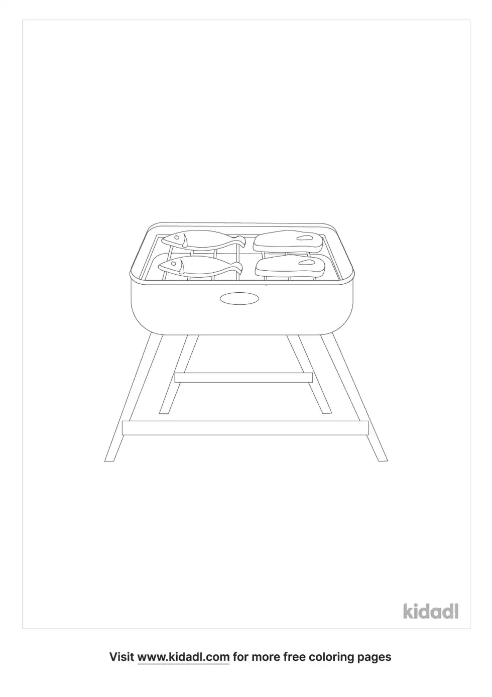 Grilling Coloring Page