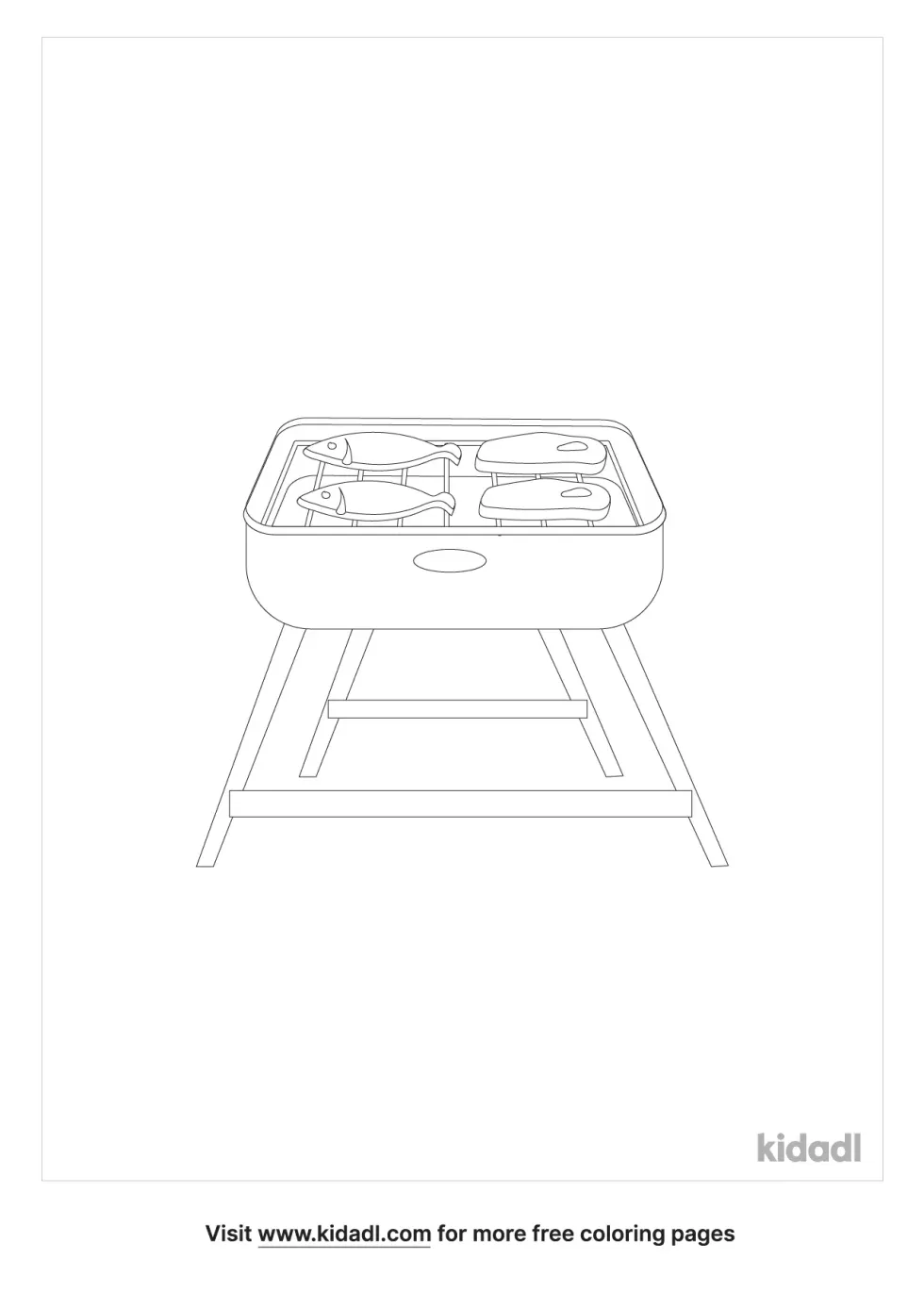 Grilling Coloring Page