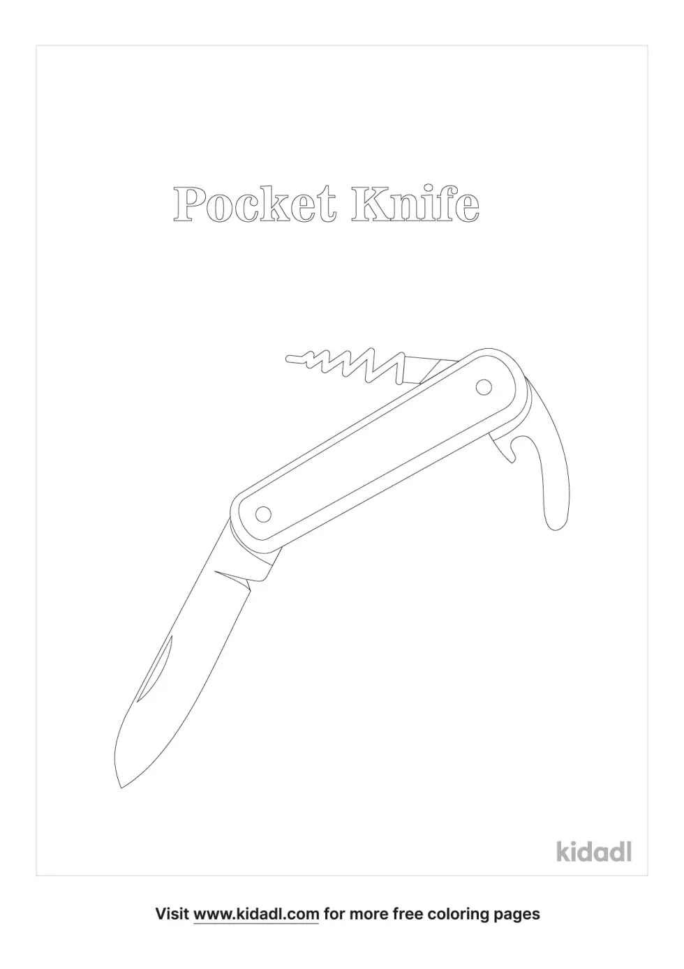 Pocket Knife Coloring Page