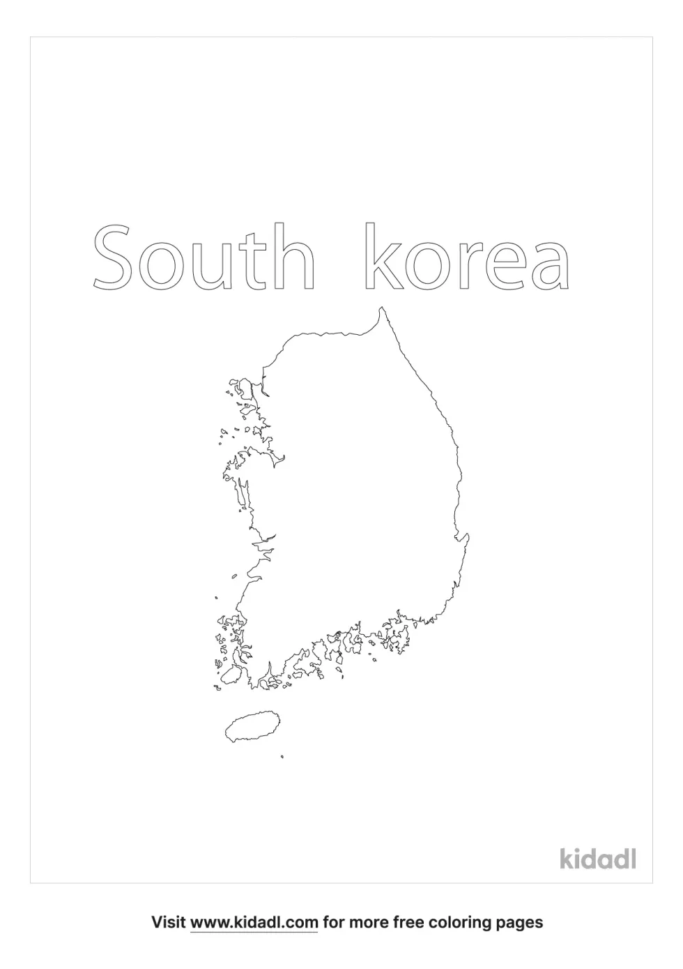 South Korea Map Coloring Page