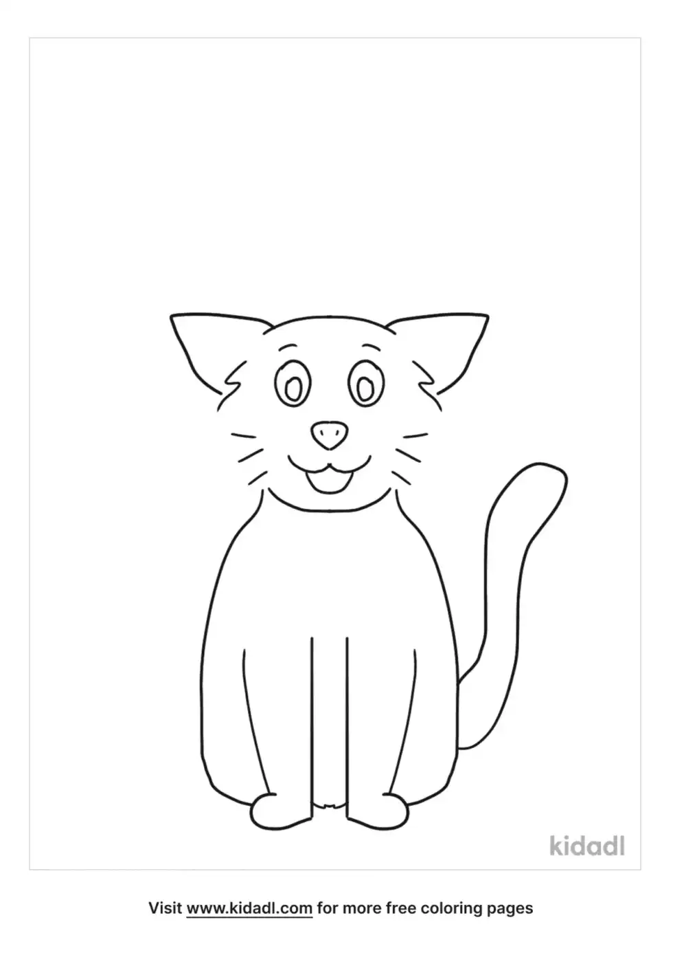Cat Cute Coloring Page