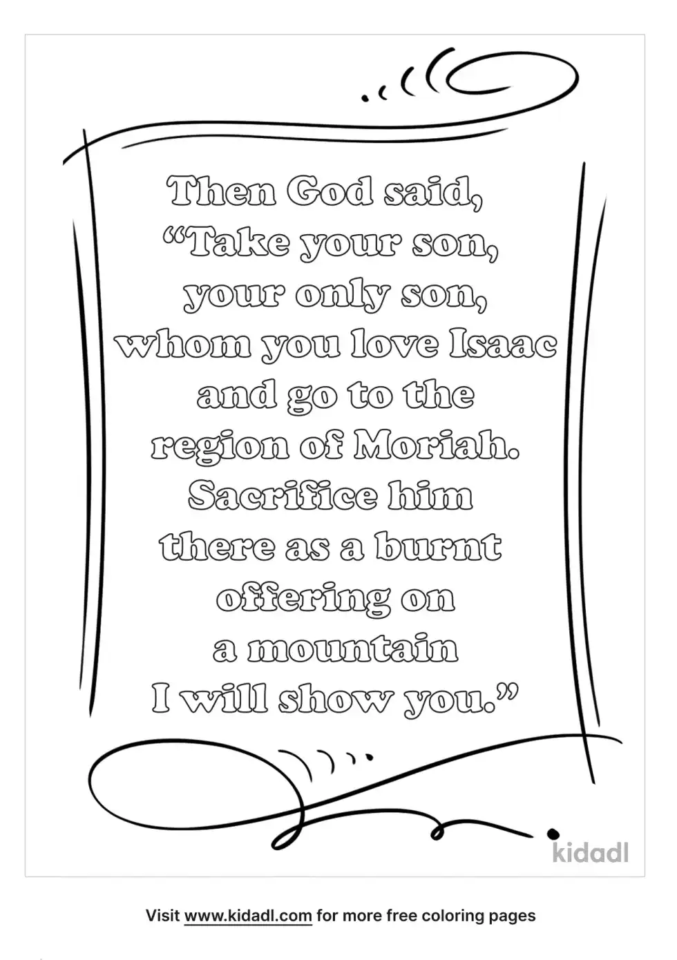 Genesis 22:1-19 Coloring Page