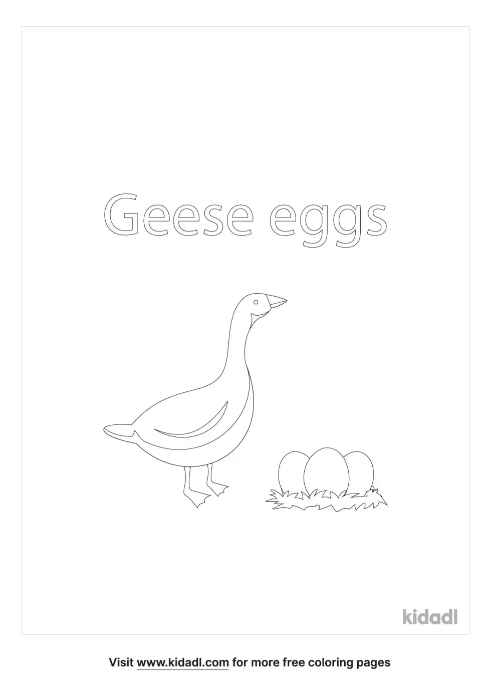 Geese Eggs Coloring Page