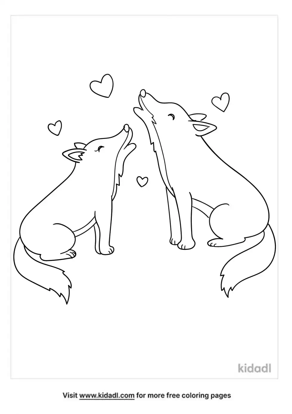 Wolf Couple Coloring Page