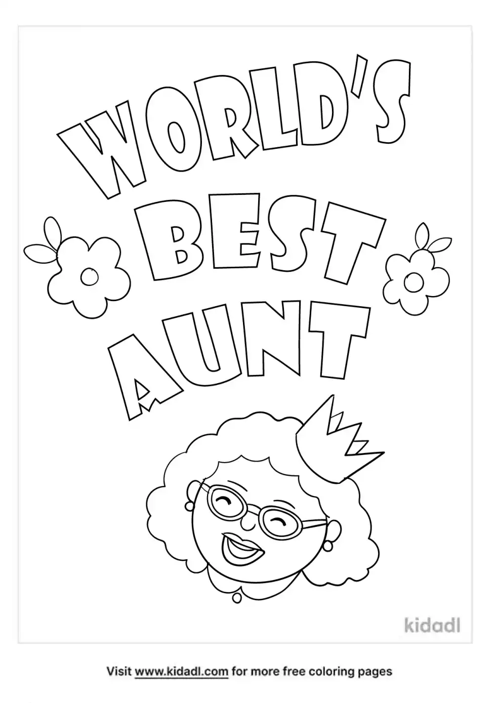 Worlds Best Aunt Coloring Page