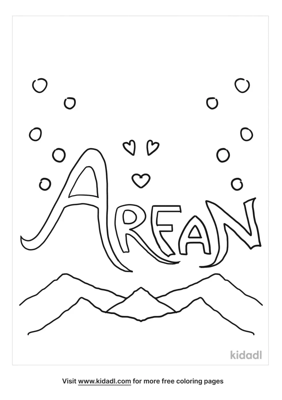 Arfan Name Coloring Page