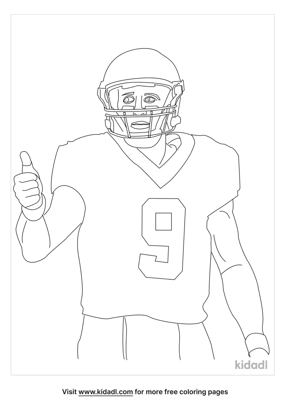 Brees Player Coloring Page
