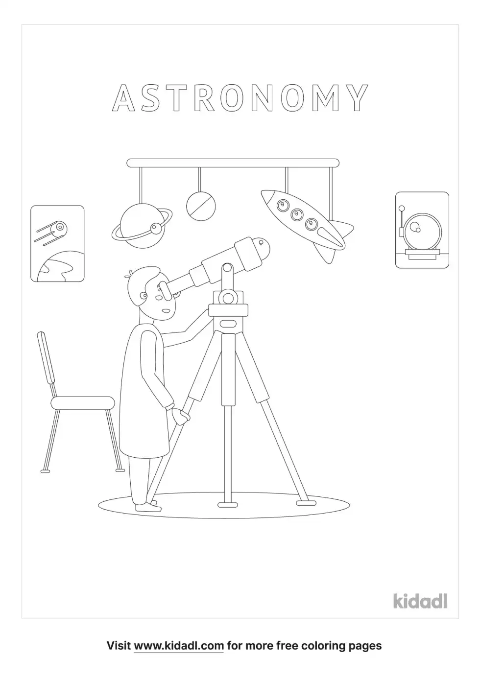 Astronomer Coloring Page