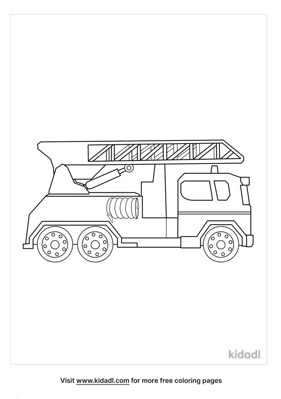 Preschool Firetruck Coloring Page