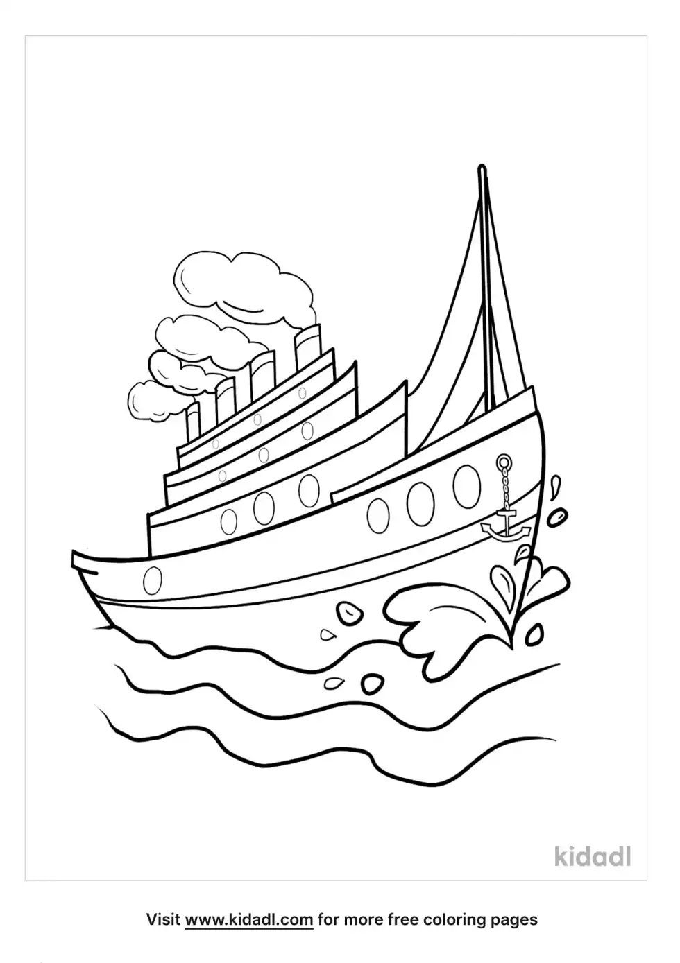 Steamer Ship Coloring Page