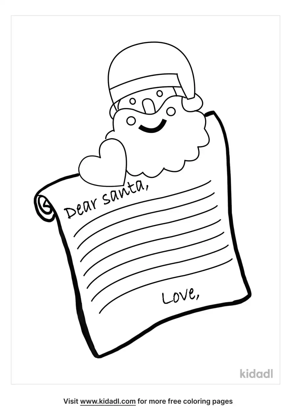 Kids Letter To Santa Coloring Page