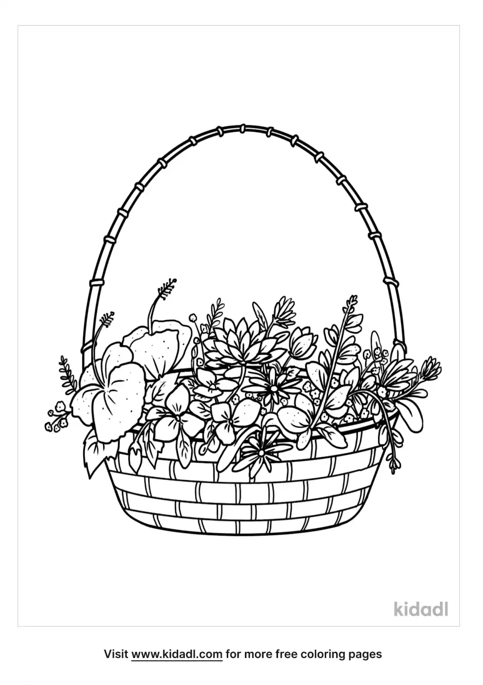 Flower Basket Coloring Page