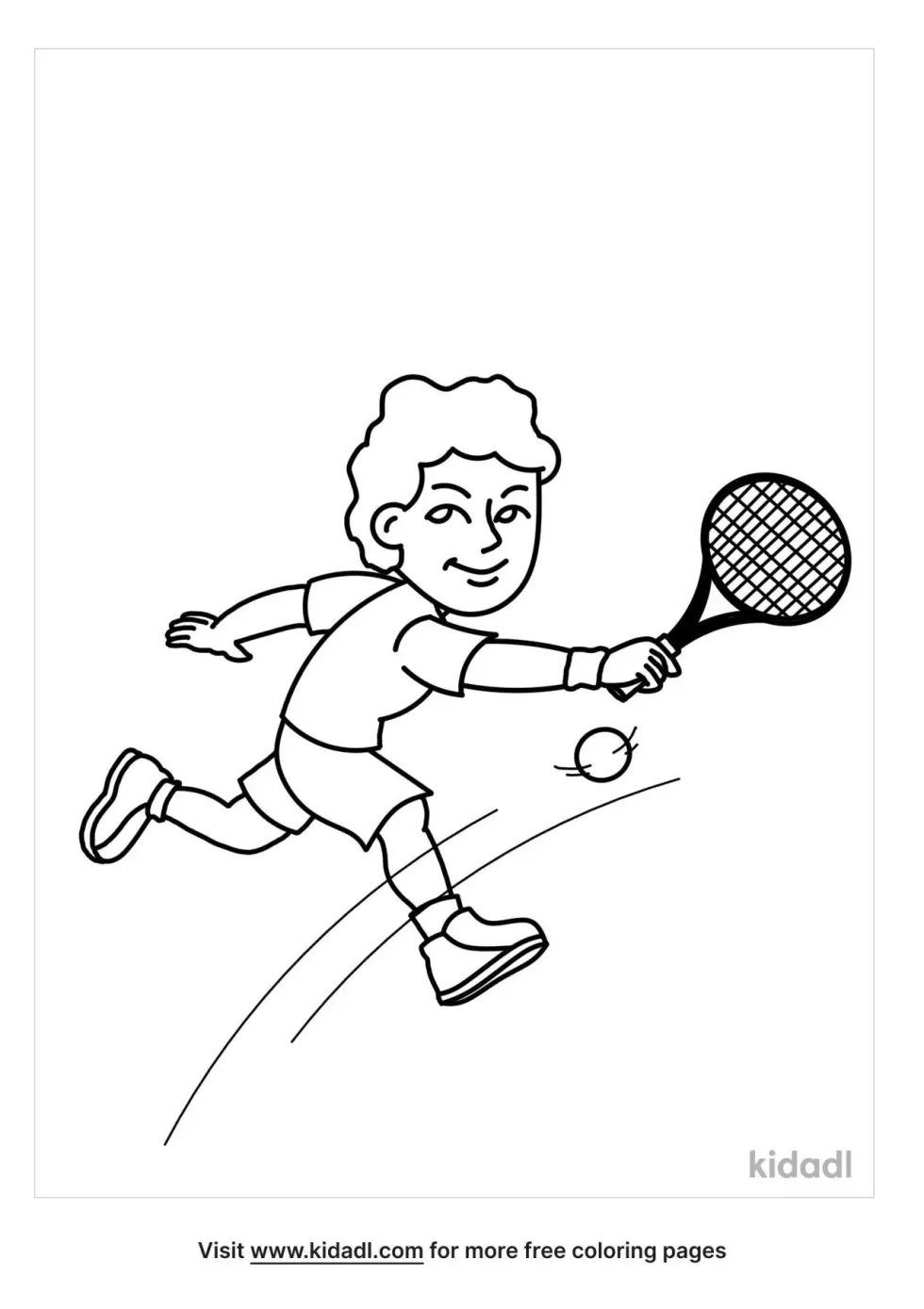 Tennis Backhand Coloring Page