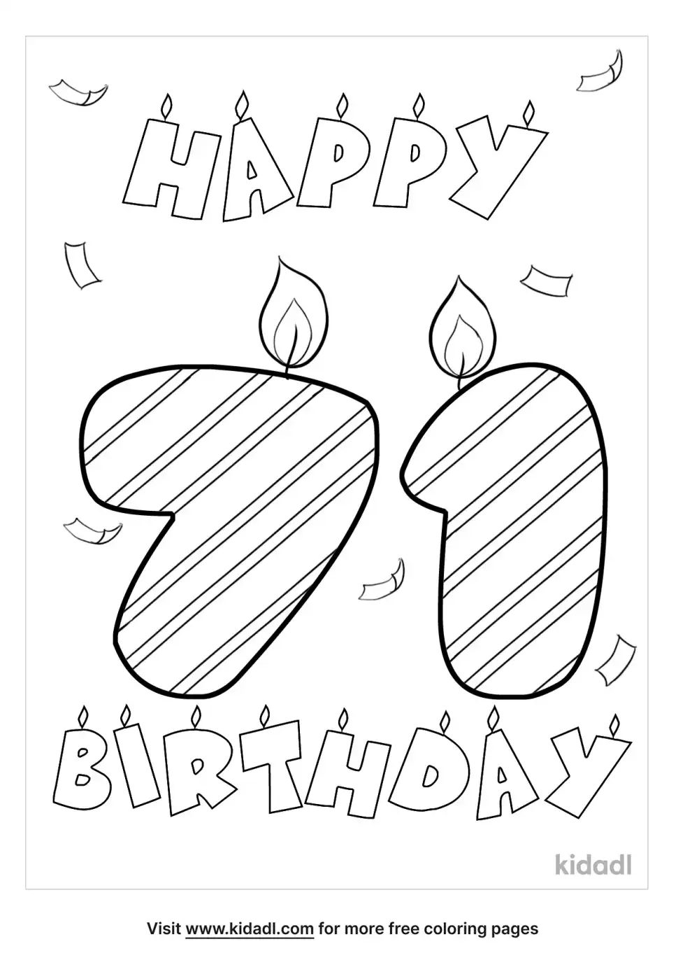 71st Birthday Coloring Page