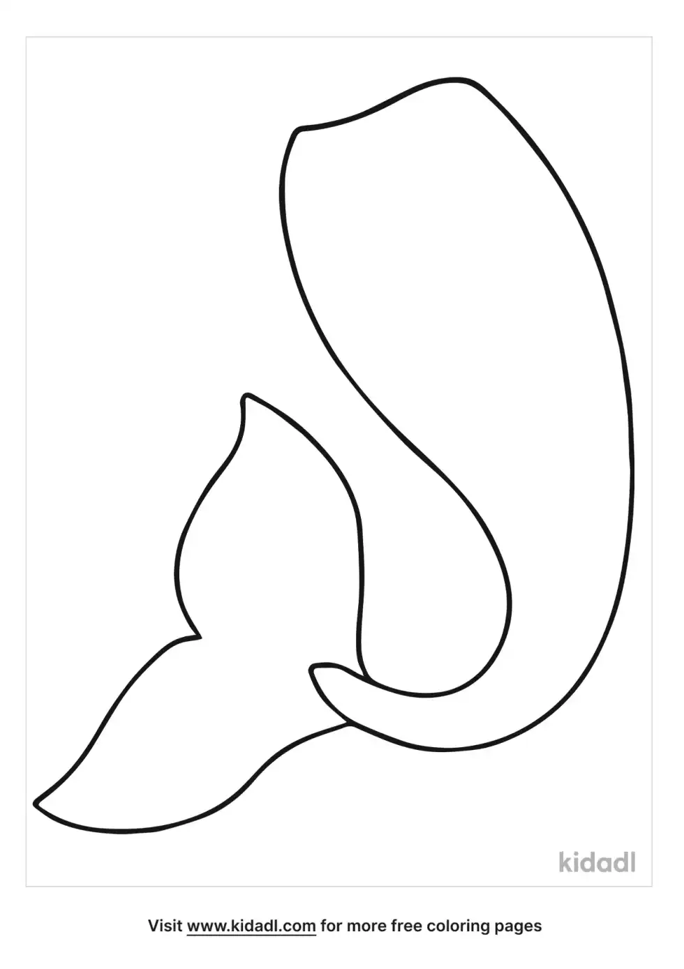 Mermaid Tail Outline Coloring Page