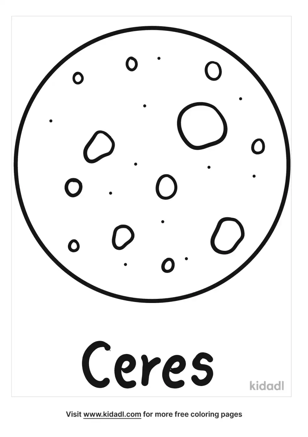 Dwarf Planet Ceres Coloring Page