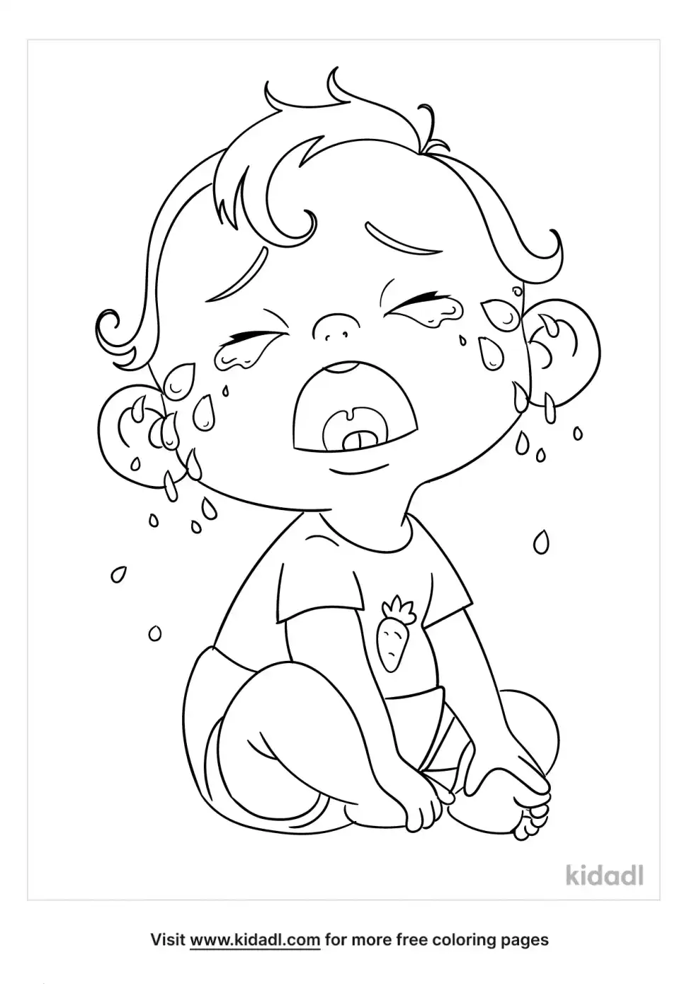Crying Coloring Page