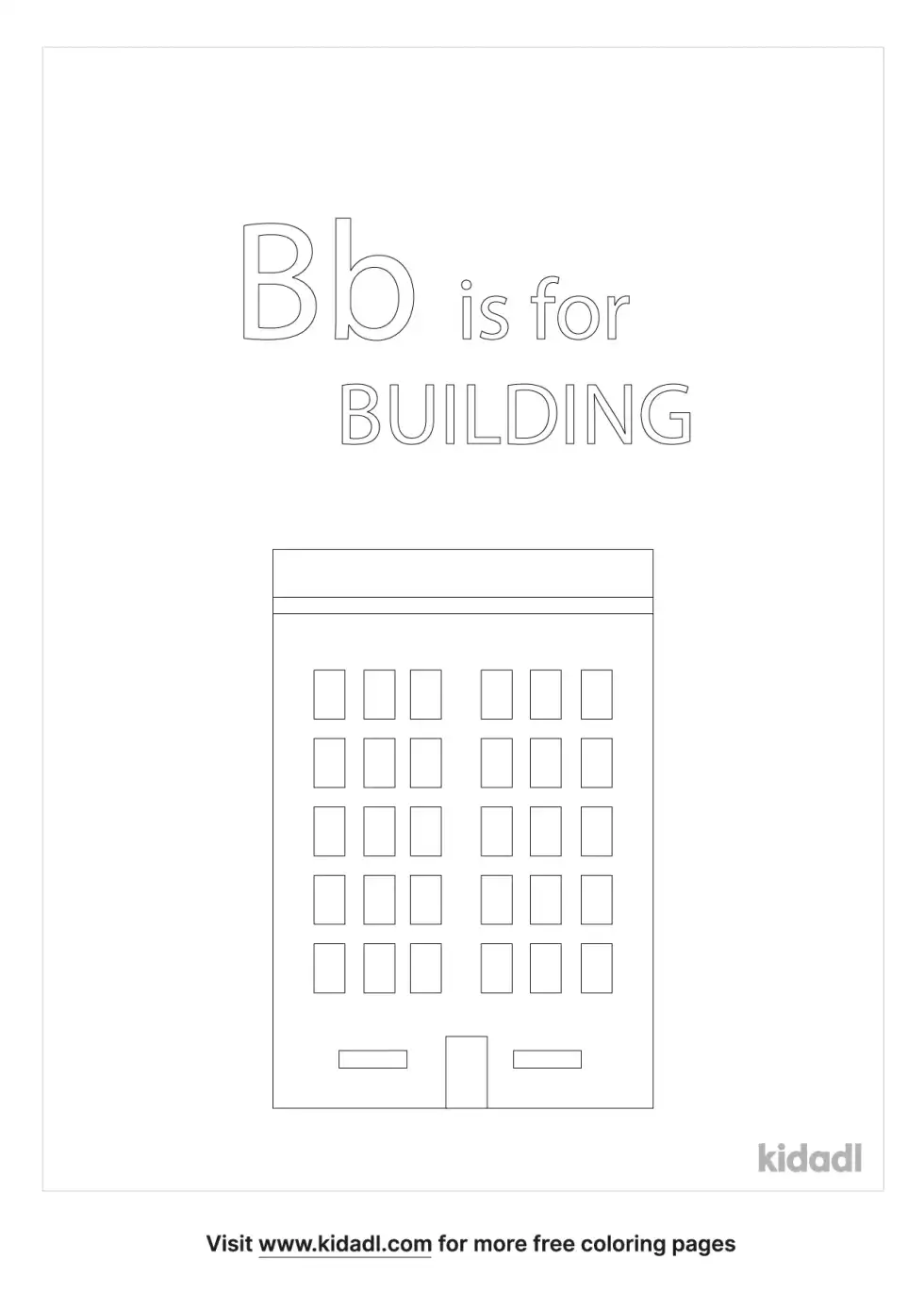 B Is For Building Coloring Page