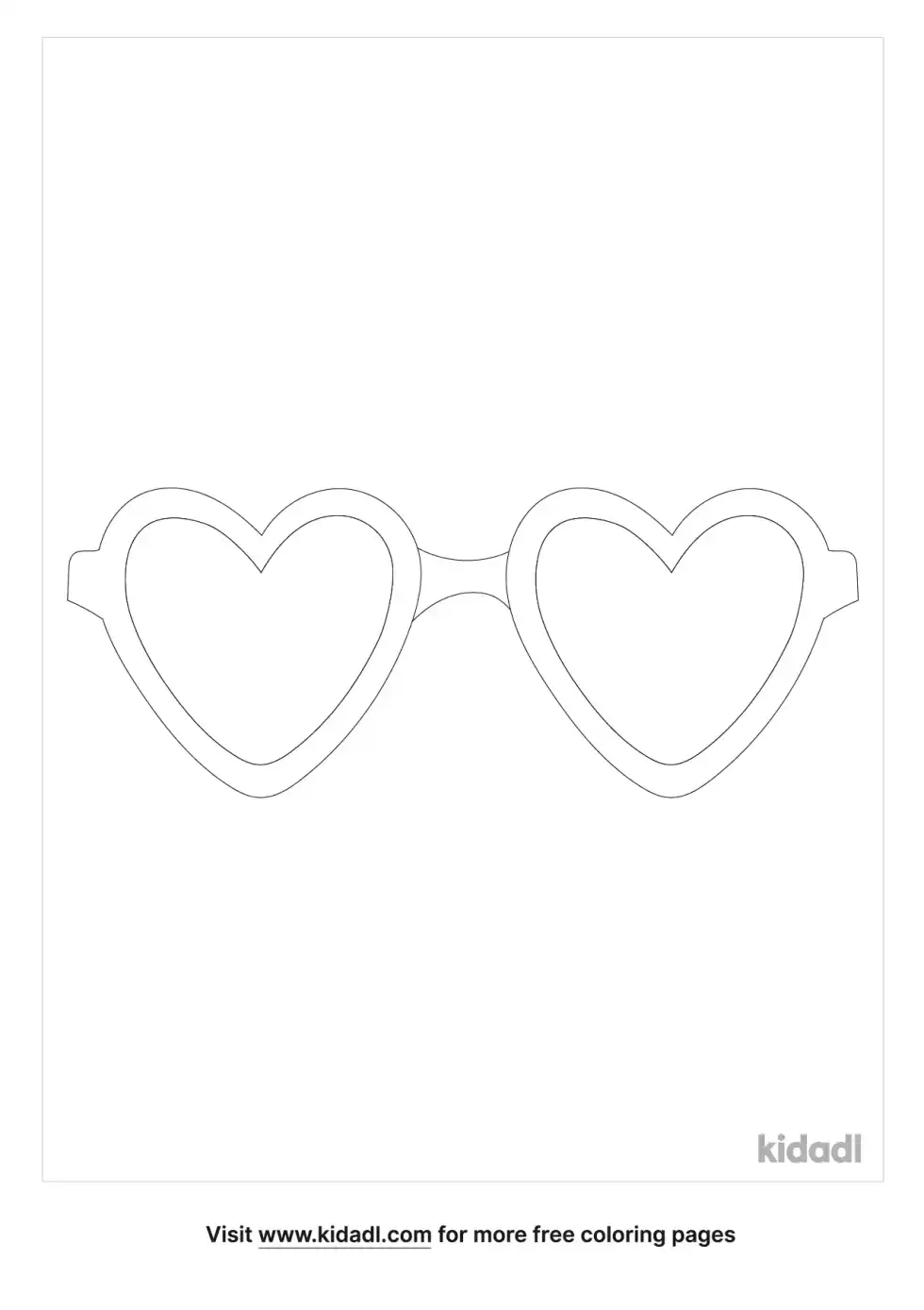 Heart Shaped Glasses Coloring Page