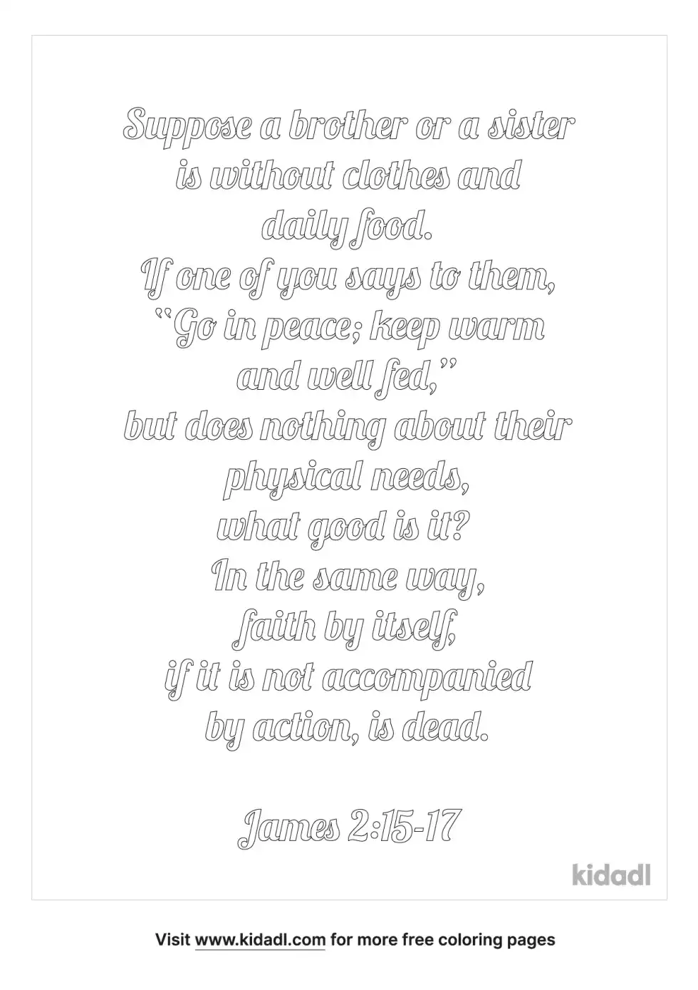 James 2:15-17 Coloring Page
