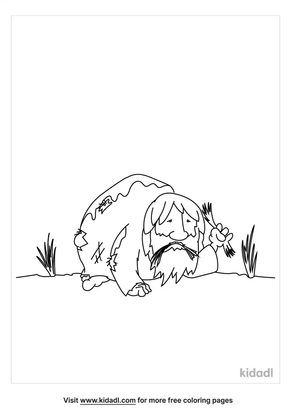 Nebuchadnezzar Eats Grass Coloring Page