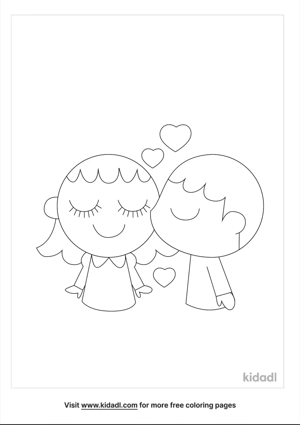 Kisses Coloring Page