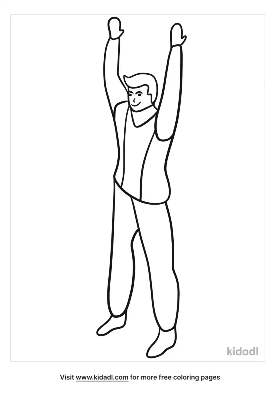 Person Raising Their Hands Coloring Page