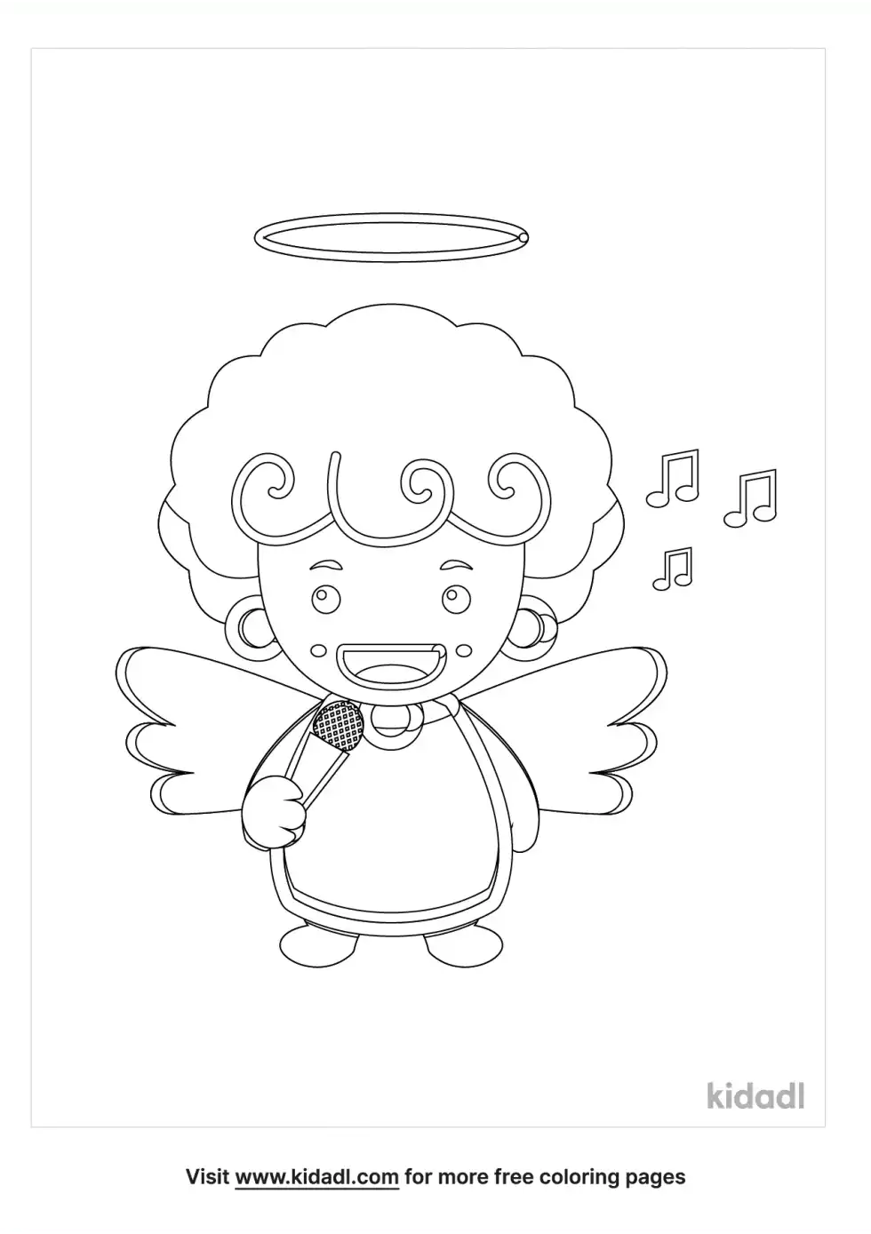 Angel Singing Coloring Page