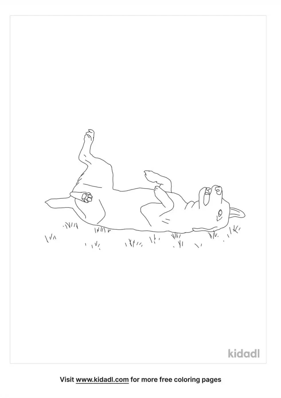 Little Dog Rolling Over Coloring Page