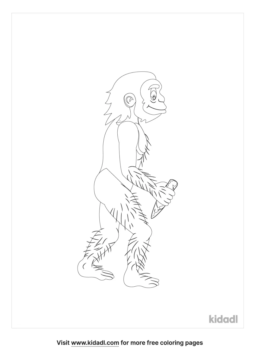 Australopithecus Afarensis Coloring Page