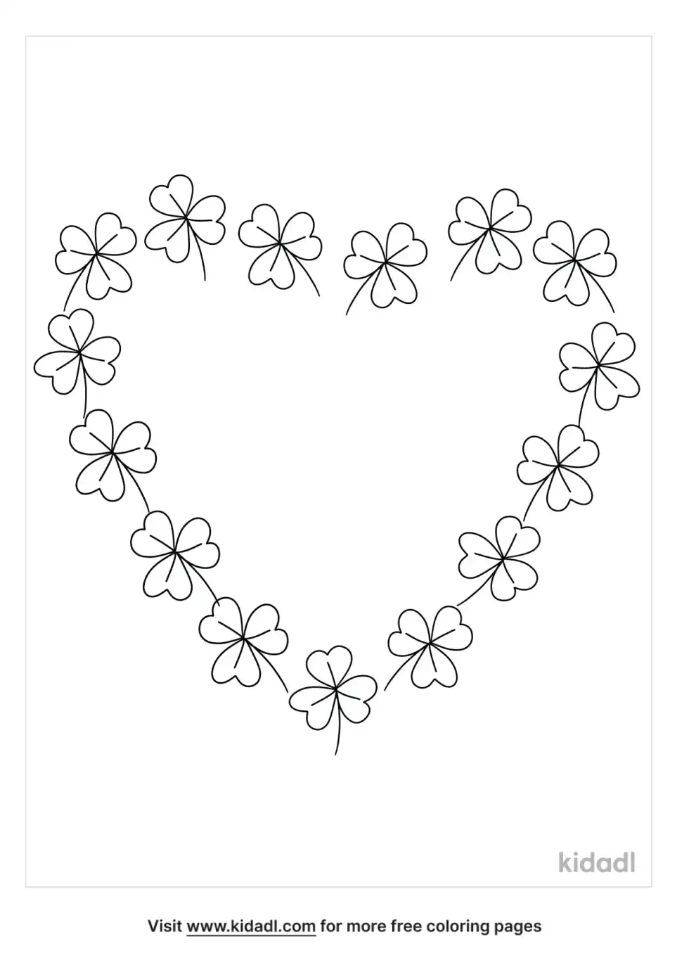 Heart Shamrock Coloring Page