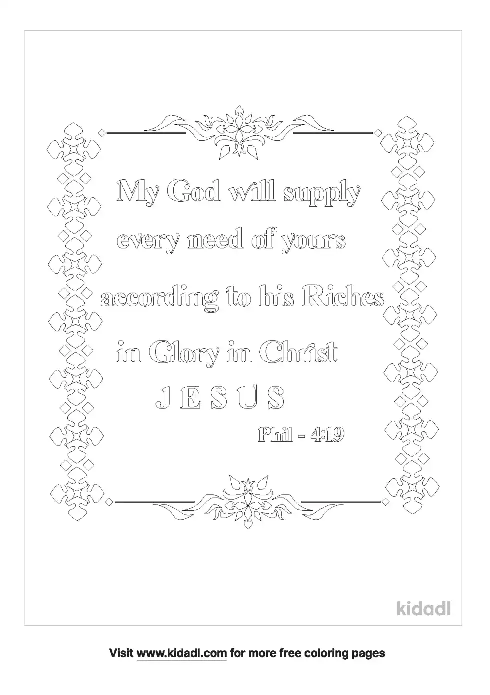 Phil 4:19 Coloring Page