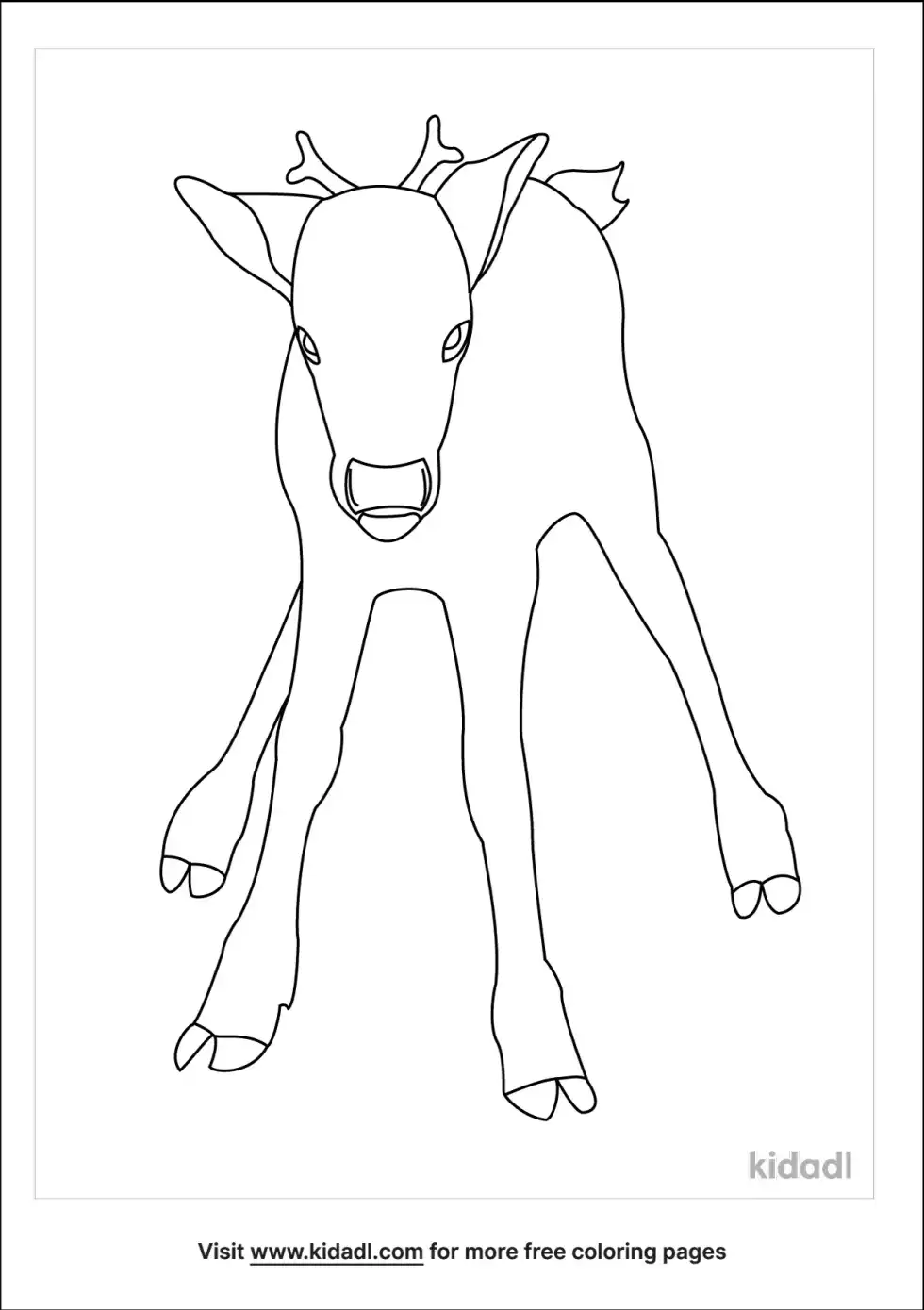 Cute Baby Reindeer Coloring Page