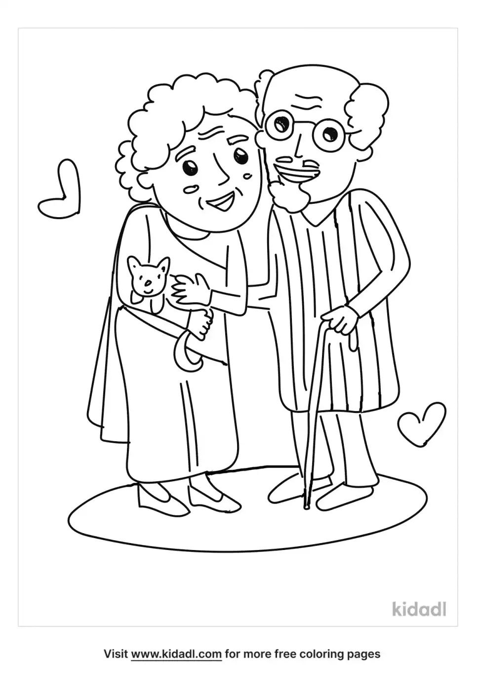 Old Couple Coloring Page