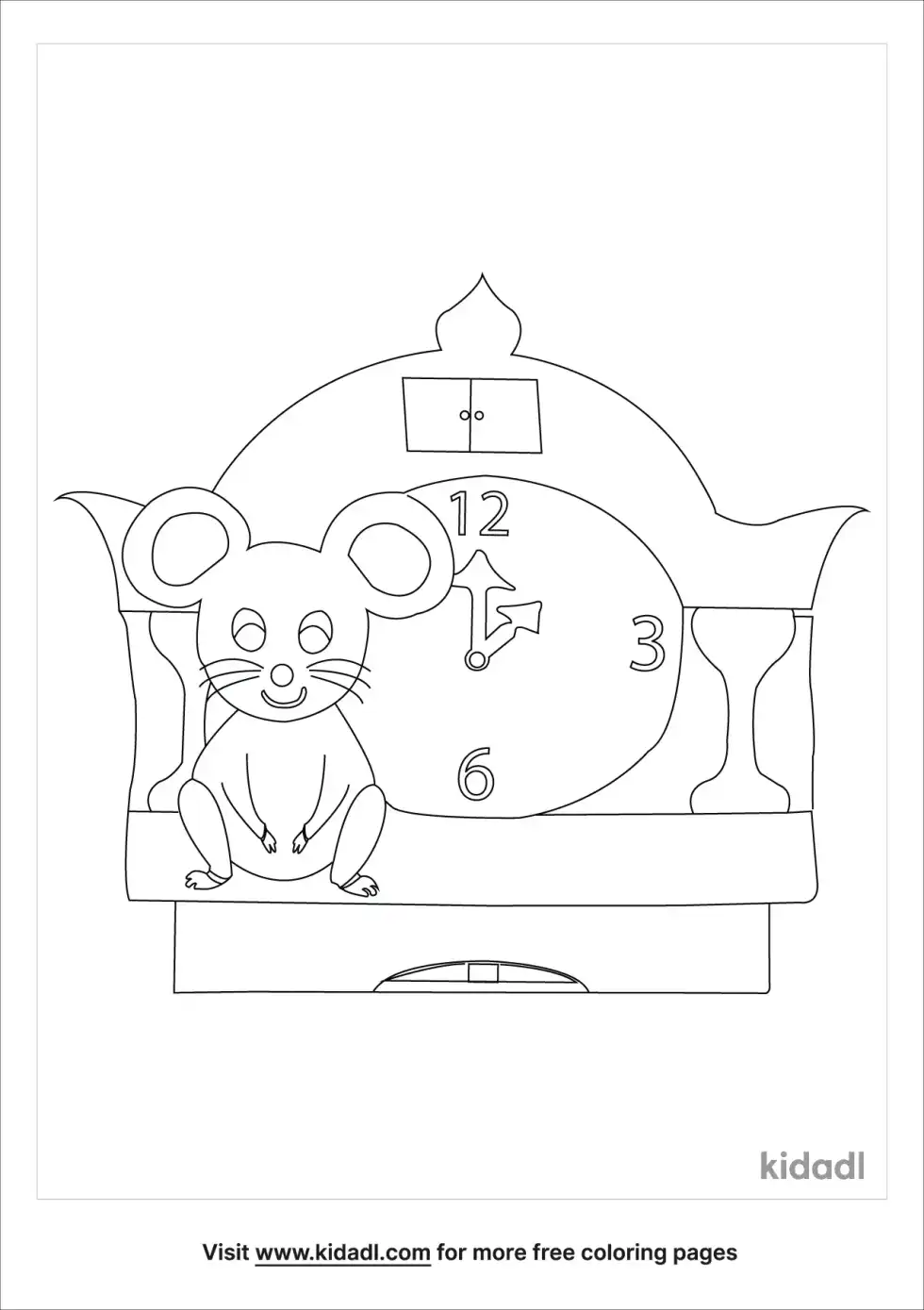 Hickory Dickory Dock Coloring Page