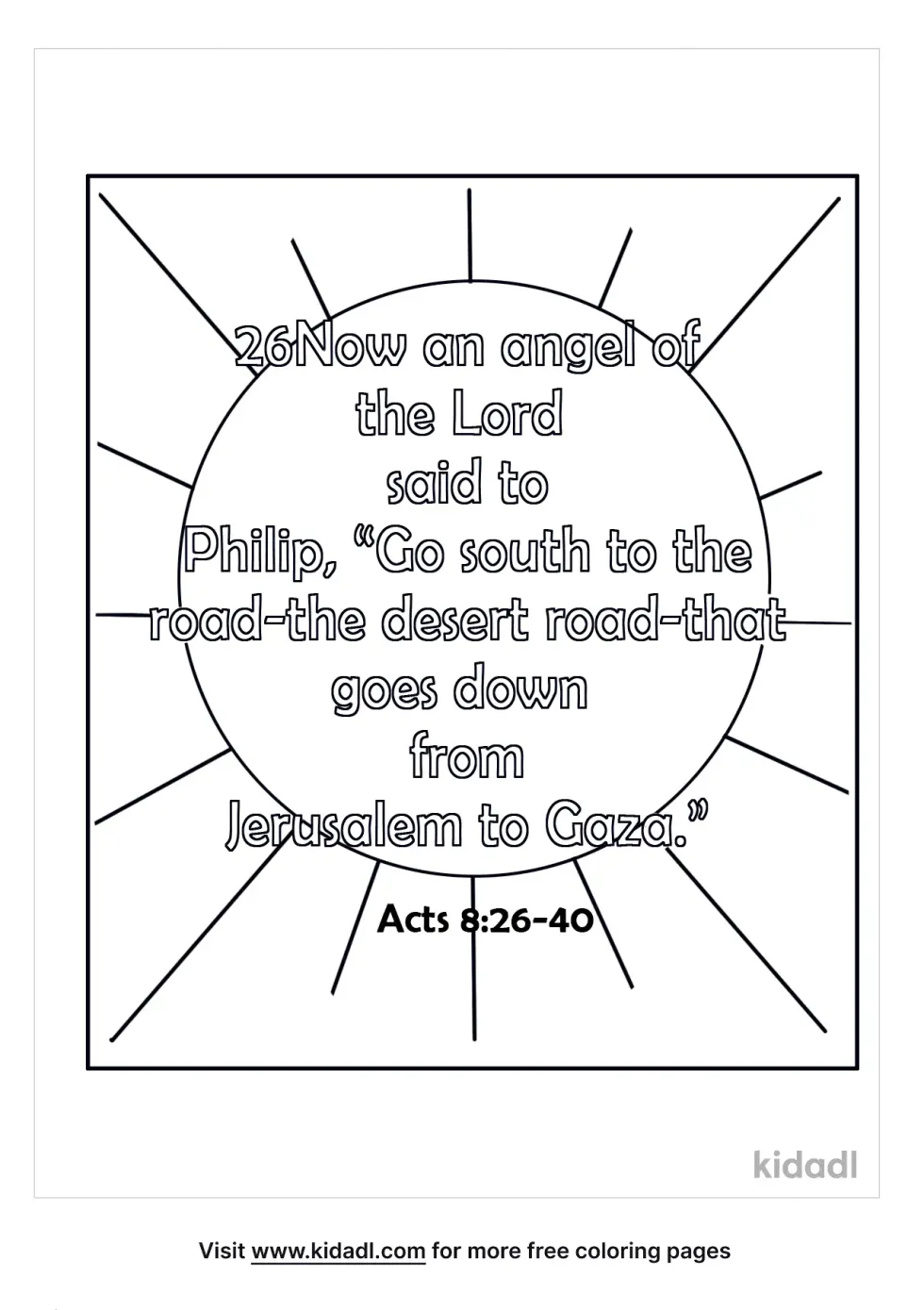 Acts 8:26-40 Coloring Page