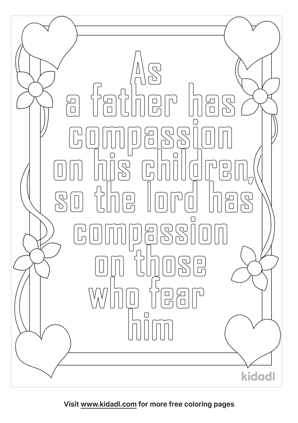 For Psalm 103:13 Coloring Page