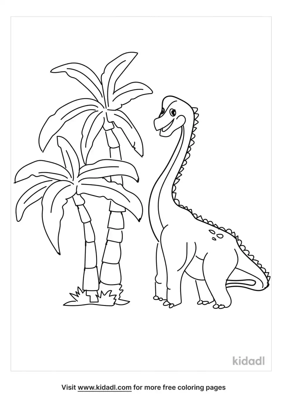 Long Neck Dinosaur Coloring Page