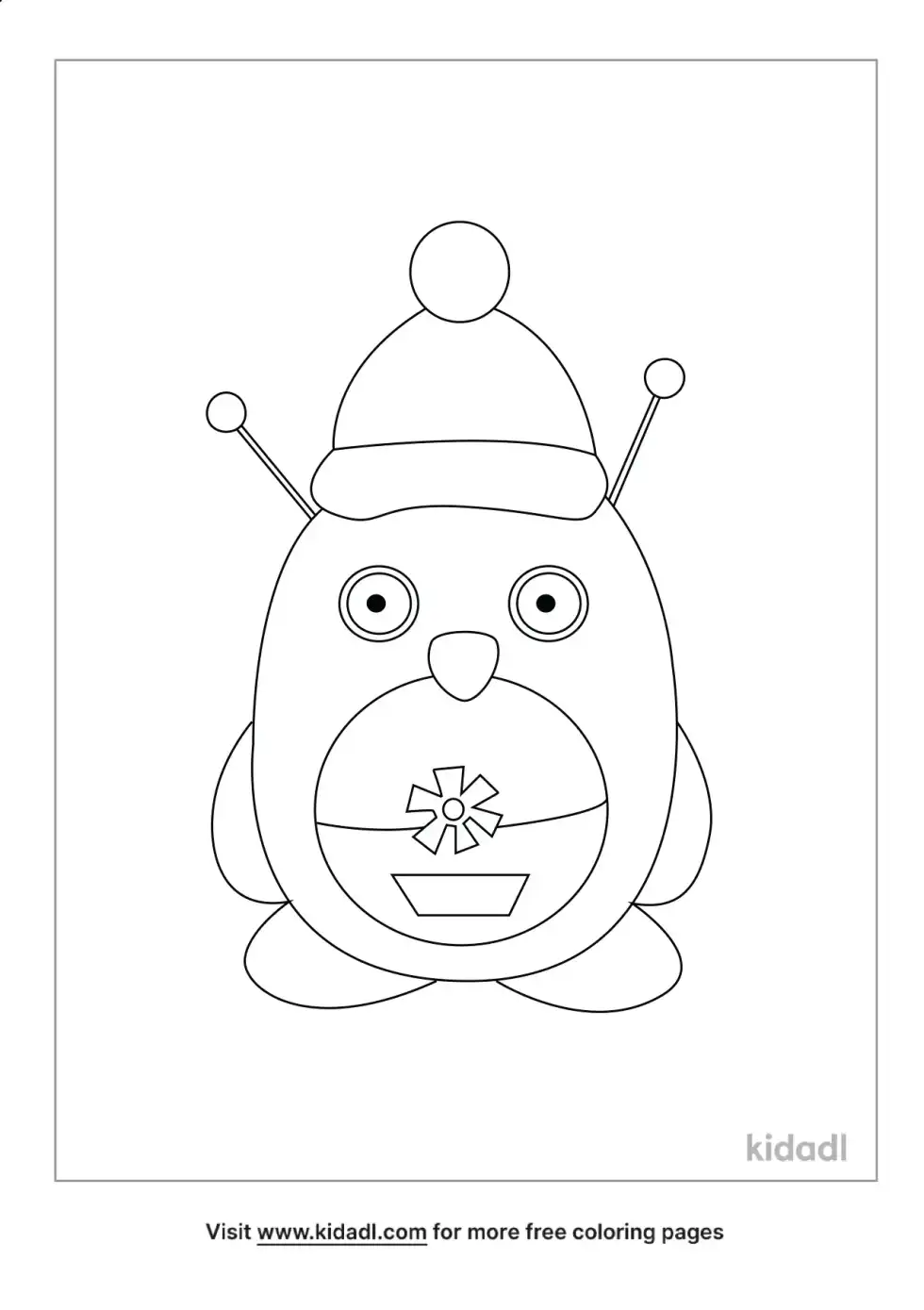 Robot Penguin Coloring Page