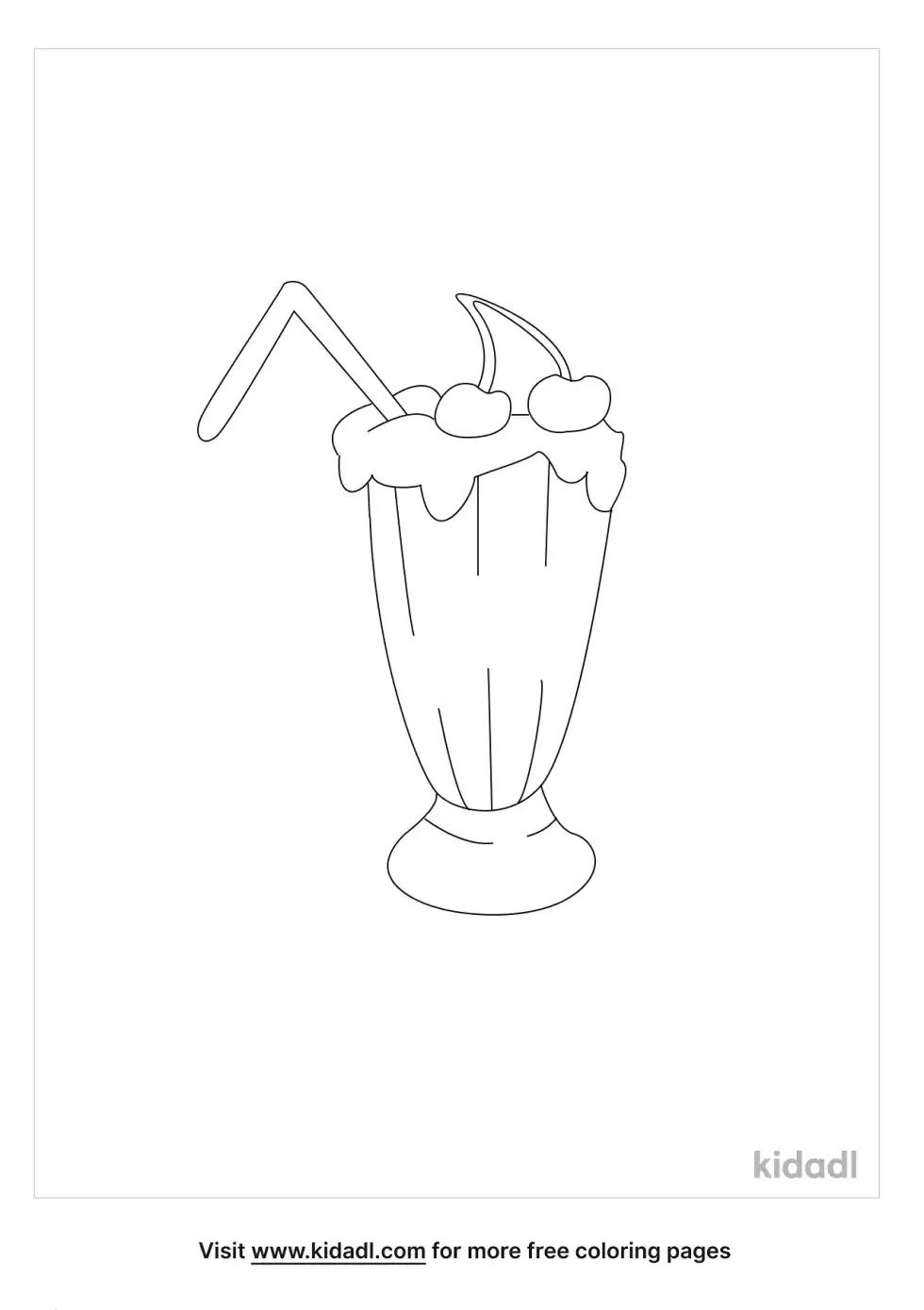 50s Soda Fountain Milkshake Coloring Page