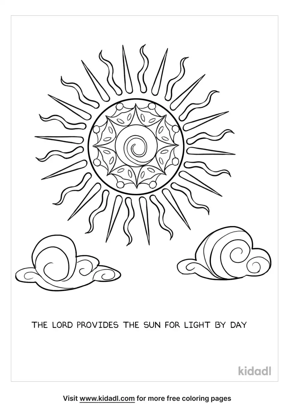 The Lord Is A Sun Coloring Page