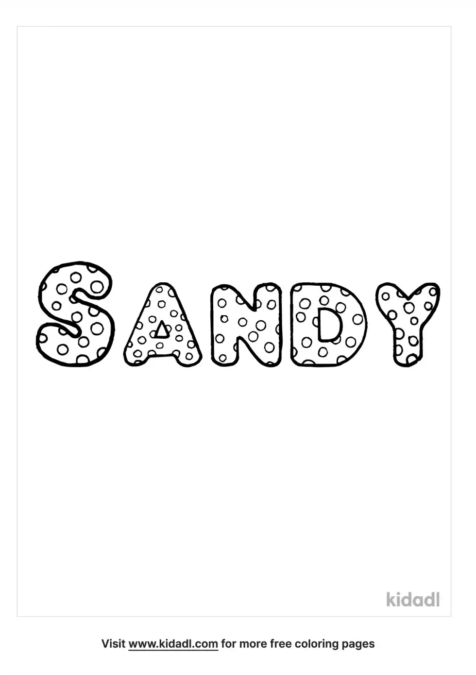 Sandy Name Coloring Page