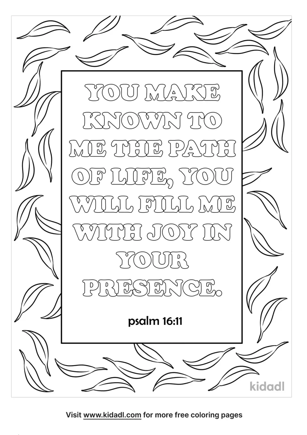 Psalm 16:11 Coloring Page