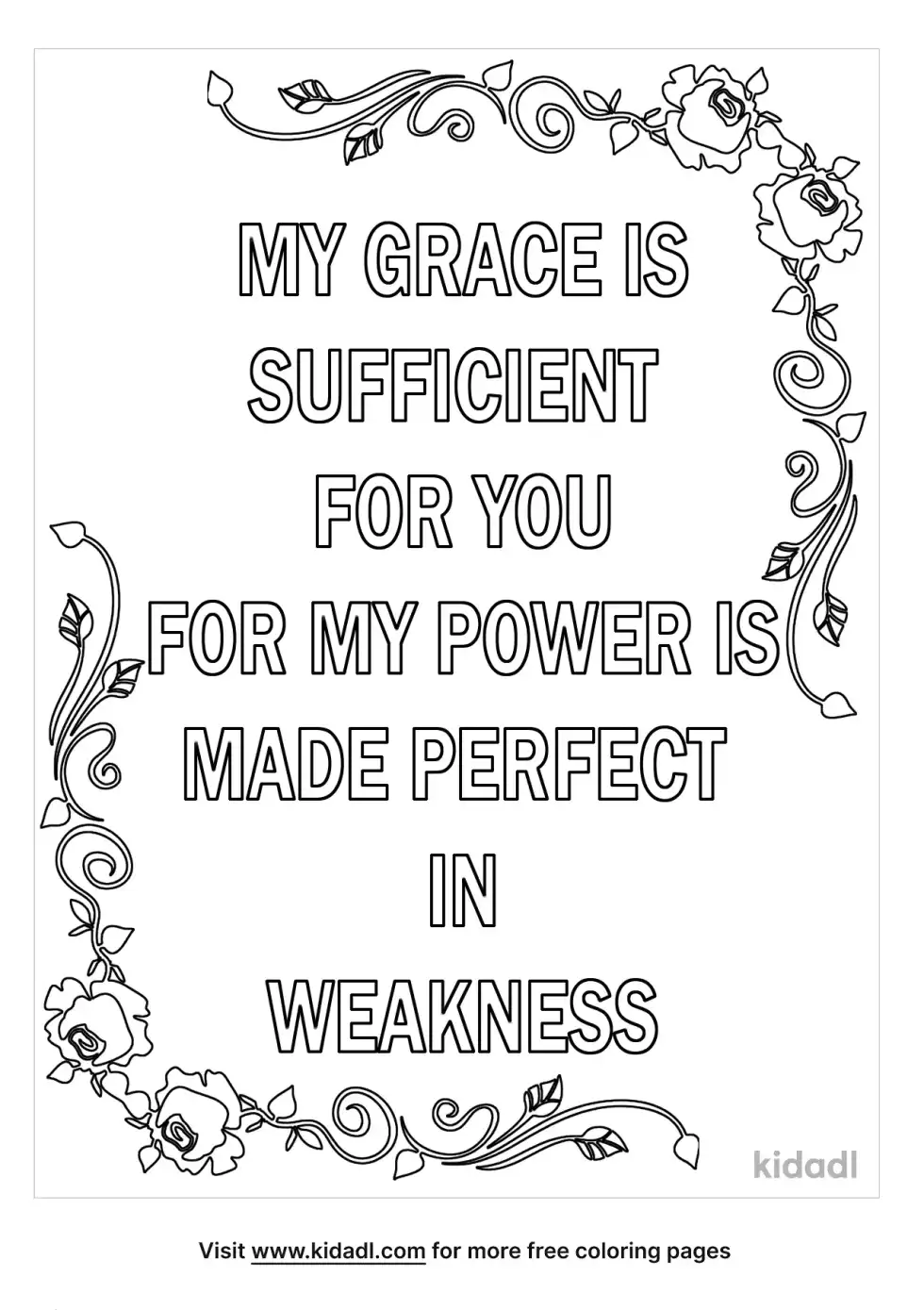 2 Corinthians 12:9 Coloring Page