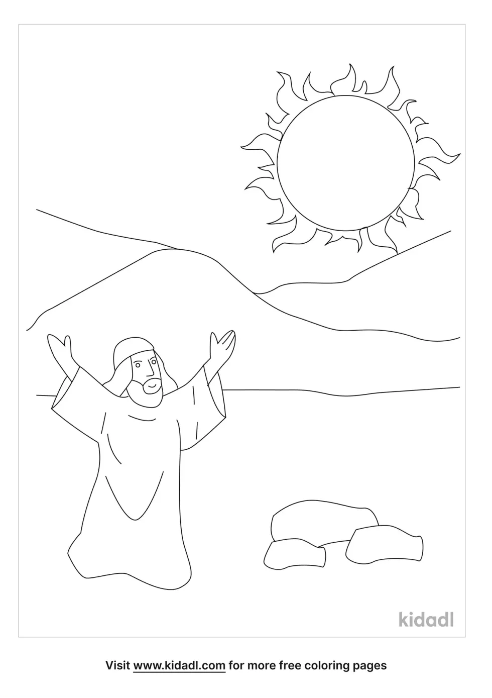 Joshua And The Sun Coloring Page