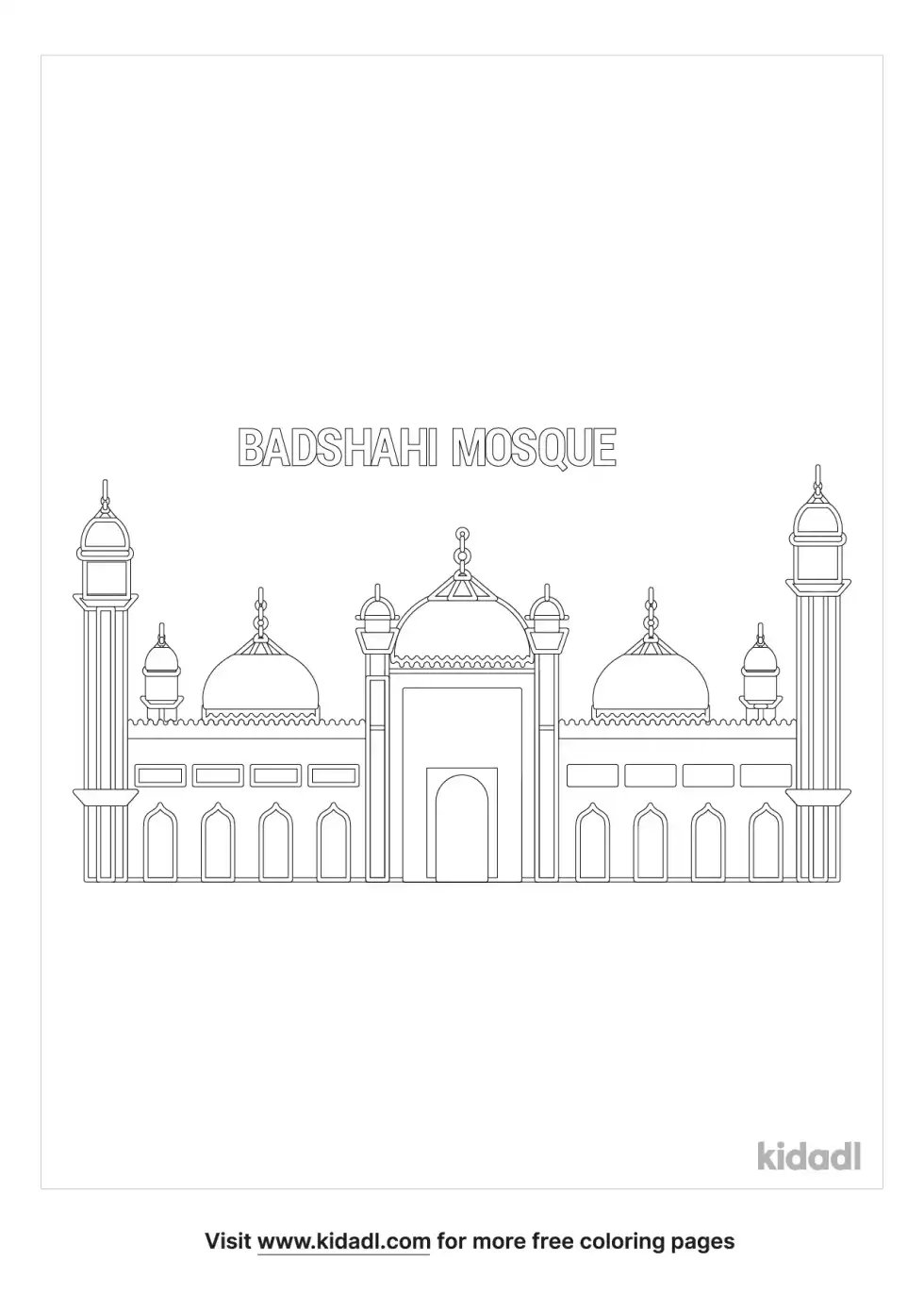 Badshahi Mosque Coloring Page