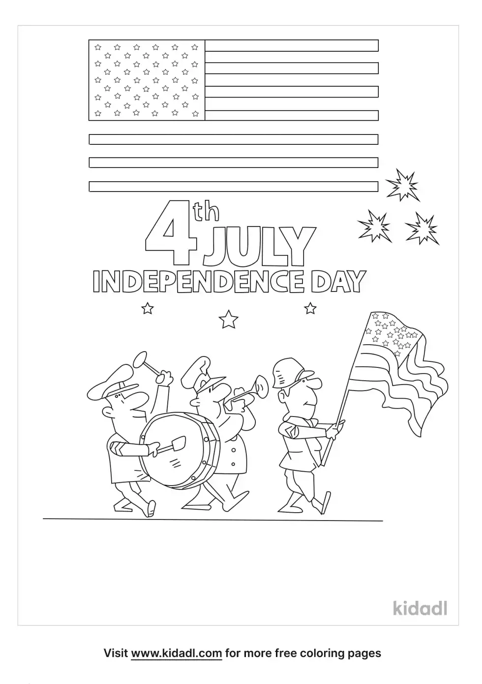 4th Of July Parade Coloring Page