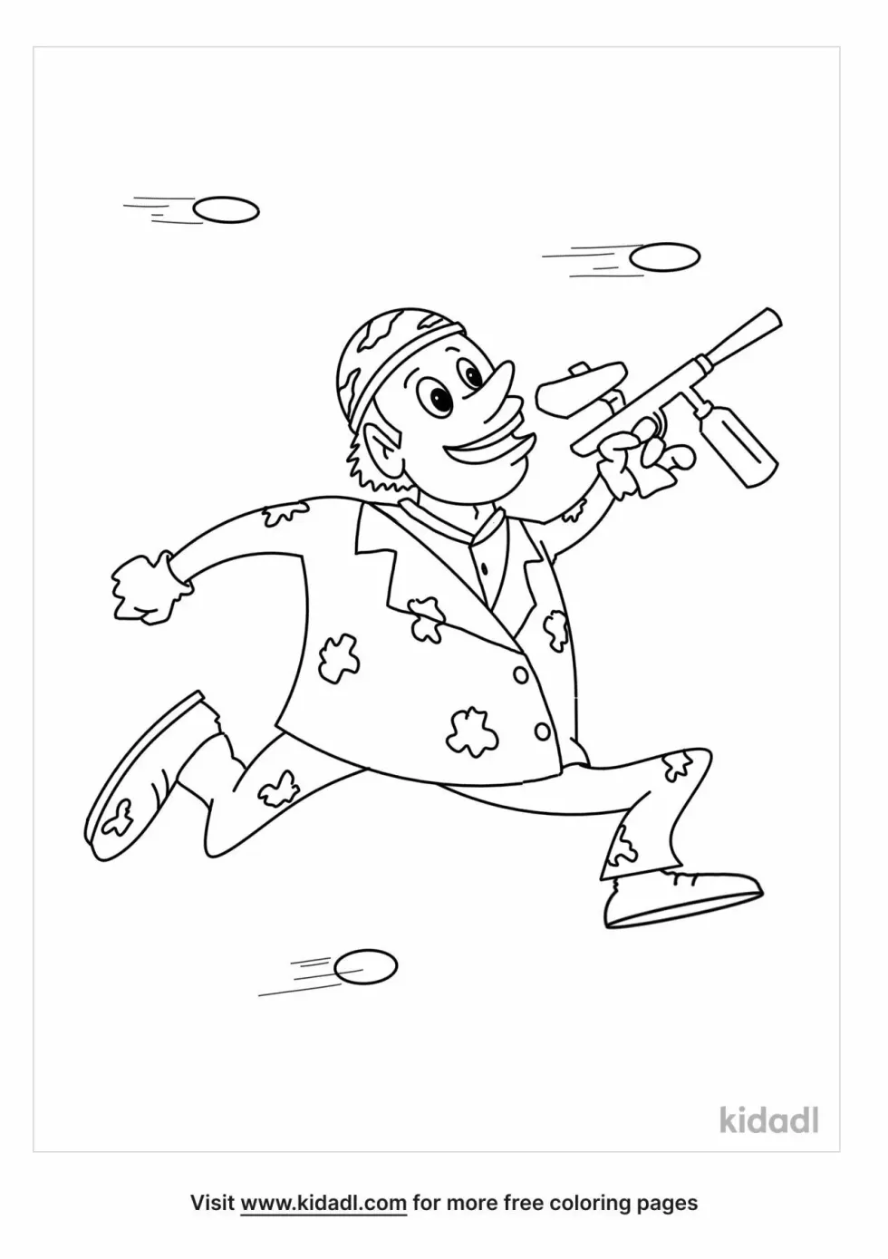 Paint Ball Fight Coloring Page